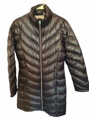 Calvin Klein Black Long Quilted Puffer Coat